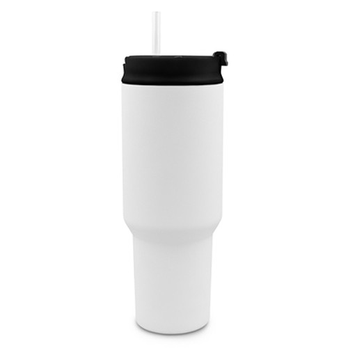 Mug Isotherme 1100 ml avec Poignée et Paille - Personnalisable