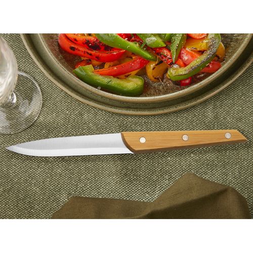 Set de 4 Couteaux de Table en Bambou Personnalisables - Coffret Cadeau