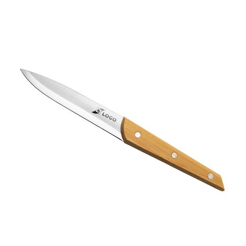 Set de 4 Couteaux de Table en Bambou Personnalisables - Coffret Cadeau