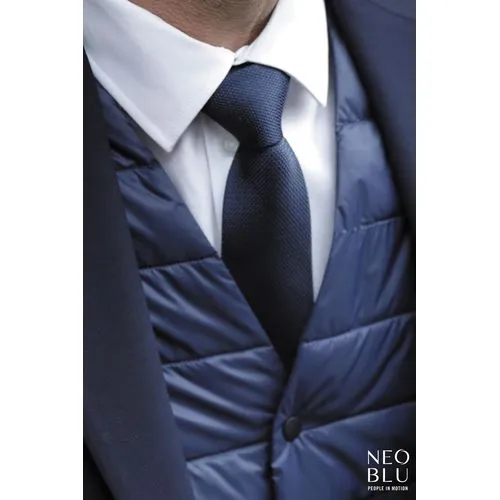 Cravate Jacquard Unie Personnalisable - Bleu Nuit Élégant