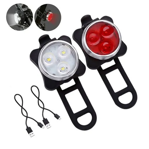 Lampes Vélo LED Rechargeables USB Personnalisables - Avant et Arrière