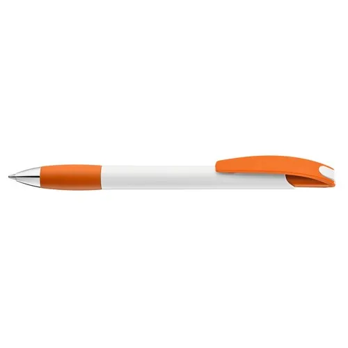Stylo Bille Rétractable Personnalisable Blanc et Orange - Dès 1000 ex