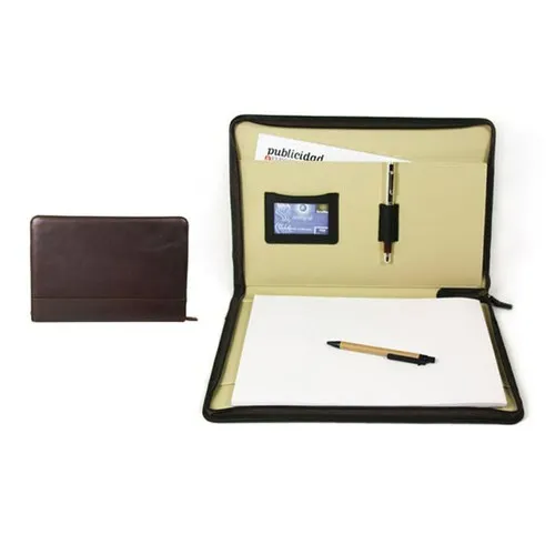 Porte-documents conférencier cuir et tissu personnalisable 33x26cm