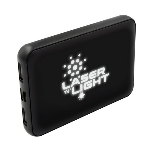 Batterie Externe RPET 5000 mAh Gravure Rétro-Éclairée