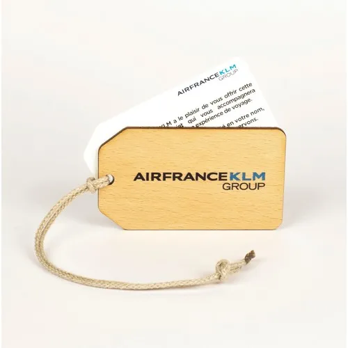 Étiquette Bagage Bois Personnalisée avec Carte - Made in France