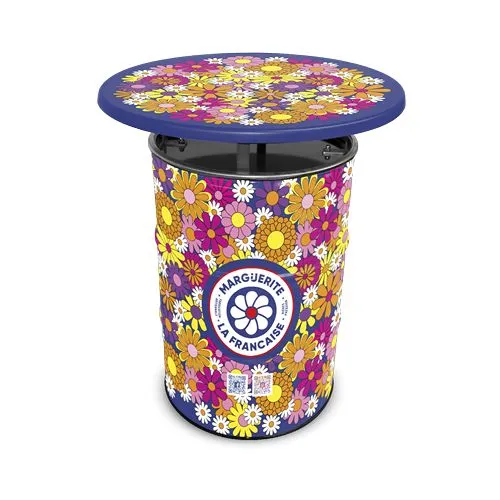 Table Haute Baril 200L Personnalisable - Plateau Stratifié 104cm