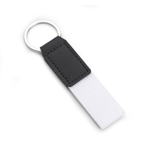 Porte-clés Bicolore Cuir PU et Métal Graphite Personnalisable