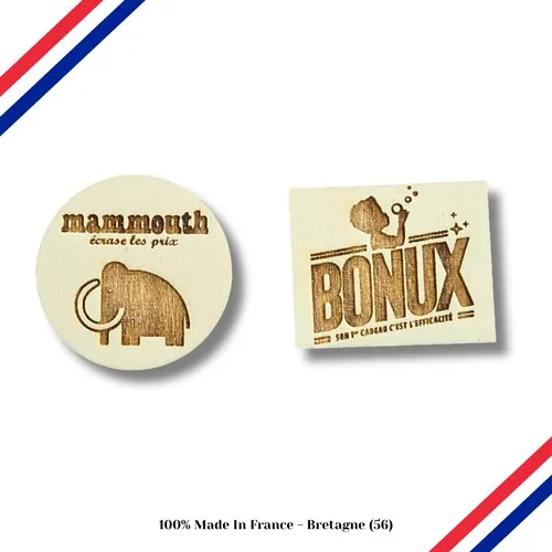 Magnets Publicitaires en Bois Français - Forme Personnalisée