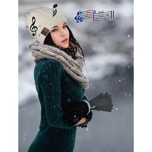 PACK SON HIVER: BONNET MULTICOLORE, ÉCOUTEURS INTÉGRÉS + GANTS TACTILES