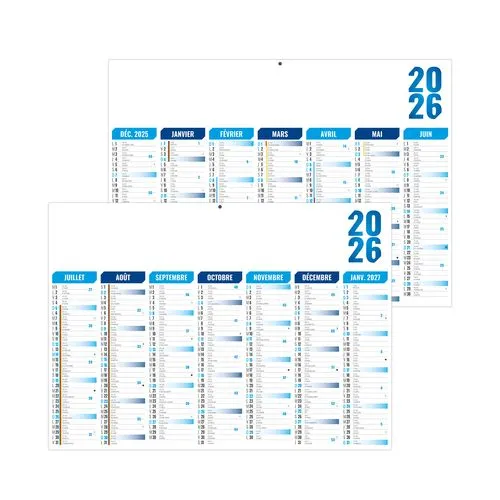 FLORENTIN BLEU 2026 - MIDI 430 x 335 mm - LEGER 400G - SANS MARQUAGE - 1 TROU EN TETE