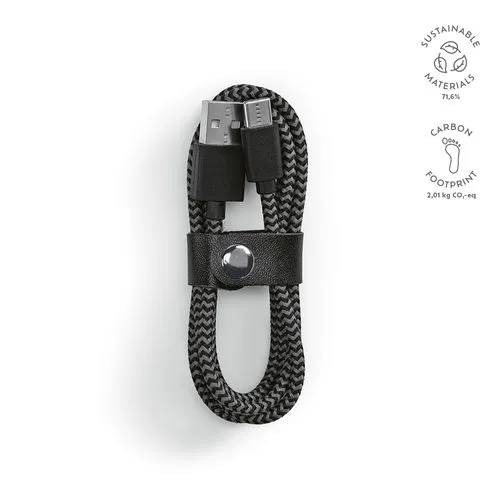 Câble de charge Leibniz, rPET 1m, USB-C/USB-A, charge rapide