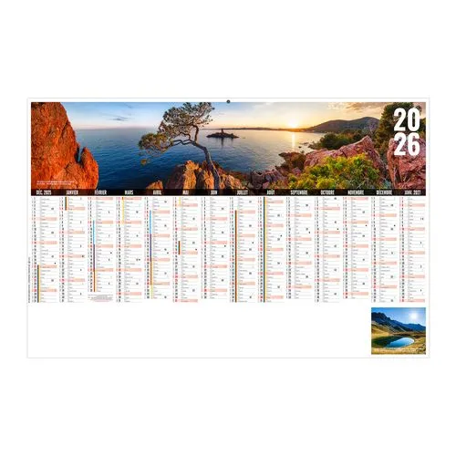 LIBRE CHOIX AZUREEN 2026 - MAXI 650 x 405 mm - LEGER 400G - DOS GUYANE - SANS MARQUAGE - 1 TROU EN TETE