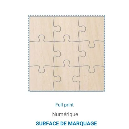 Puzzle français CARRÉ en bois 16 pièces