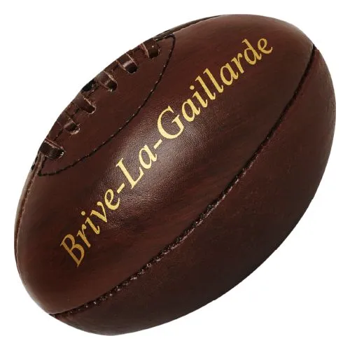 Mini Ballon de Rugby Vintage en Cuir - Objet Publicitaire Premium