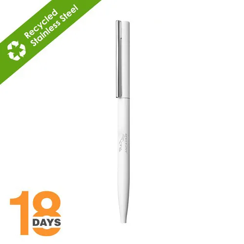 Sari, stylo métal twist fin STOCK BLANC MAT