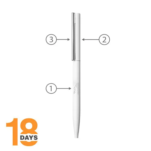 Sari, stylo métal twist fin STOCK BLANC MAT