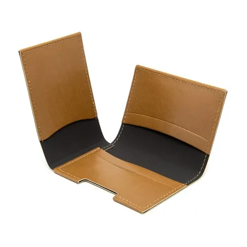 PORTE CARTE VOLET CUIR RECYCLÉ MARRON - MADE IN EUROPE