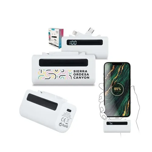 Batterie Externe 5000 mAh Compacte en rABS Personnalisable