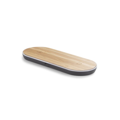 Chargeur à induction double bambou personnalisable