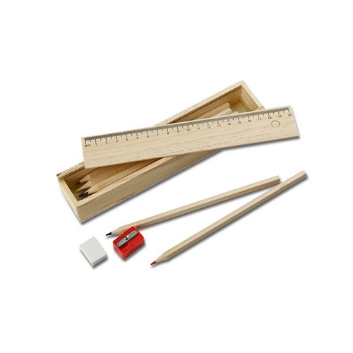 Set Scolaire Personnalisable en Boîte avec Règle - 15 Pièces