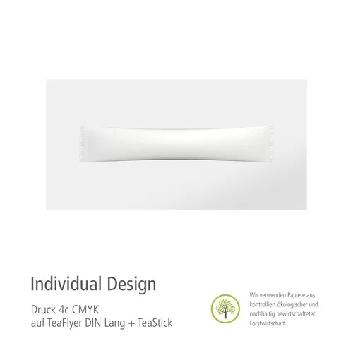 TeaFlyer DIN Long personnalisé avec TeaStick bio - Mailing original