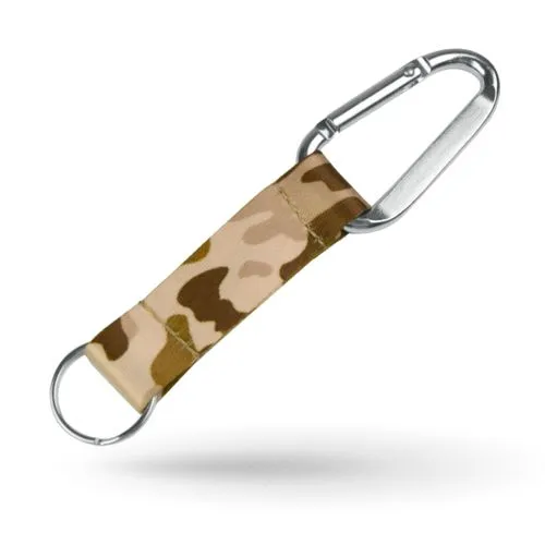 Porte-clés mousqueton + lanière avec plaque aluminium