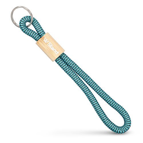Porte-clés Personnalisable Bambou et Polyester - Cordon Eco-Responsable