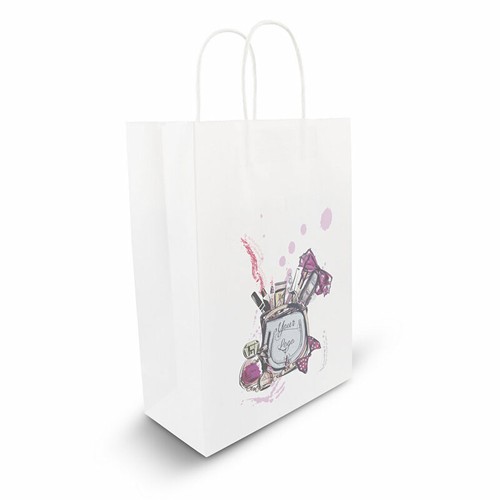 Sac Papier A5 Blanc Personnalisable - Poignées Renforcées 4kg