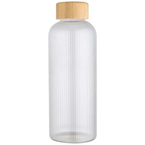 Gourde Verre Borosilicate 650ml Couvercle Bambou Personnalisable