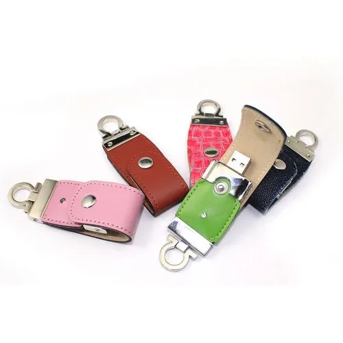 Clé USB Cuir avec Fermeture Pression - Personnalisable