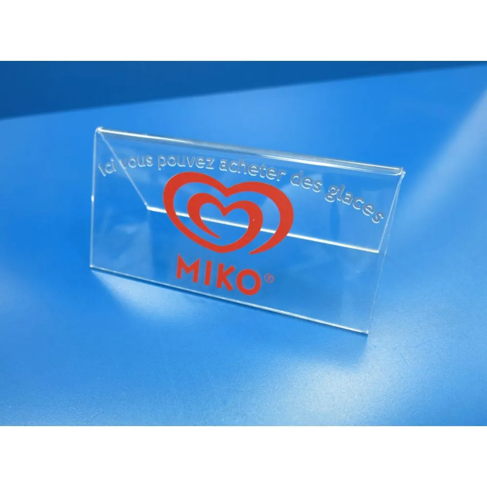 Chevalet de Table Acrylique Transparent 100x50mm Personnalisable