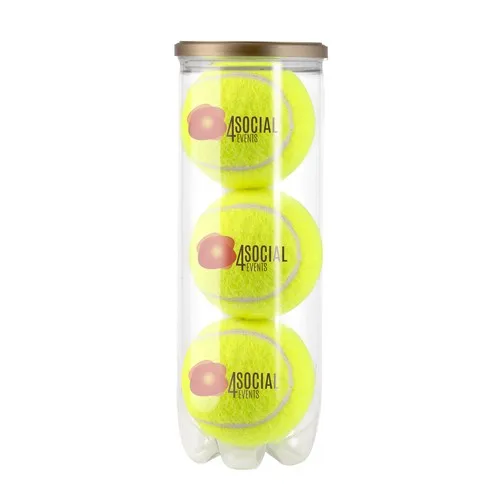 Tube de balles de tennis personnalisables - Lot de 45 minimum