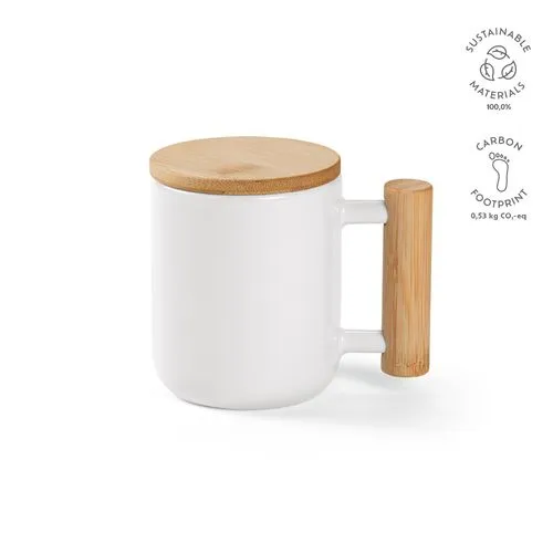 Mug Douro céramique, bouchon /anse en bambou 380 ml. Sublimation