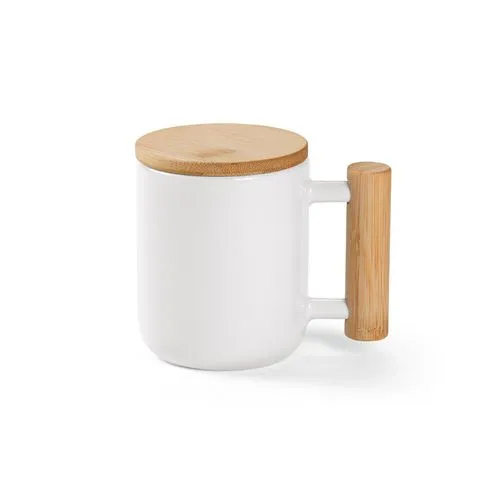 Mug Douro céramique, bouchon /anse en bambou 380 ml. Sublimation