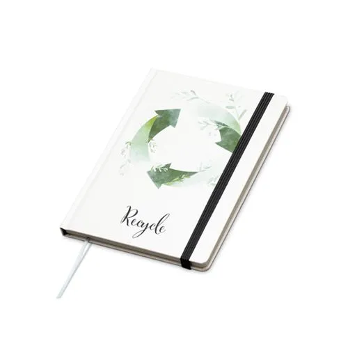 Carnet A5 à couverture rigide en papier recyclé personnalisable