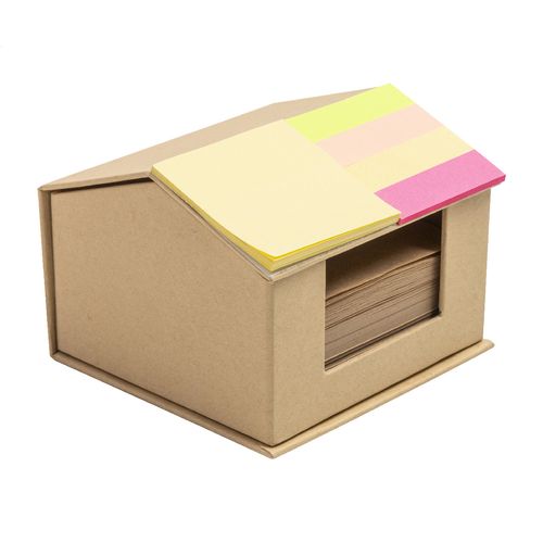 Distributeur de Notes Écologique Forme Maison avec Mémos Autocollants