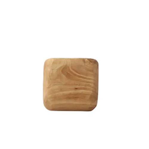 Bougie artisanale en bois d'olivier personnalisable par gravure laser