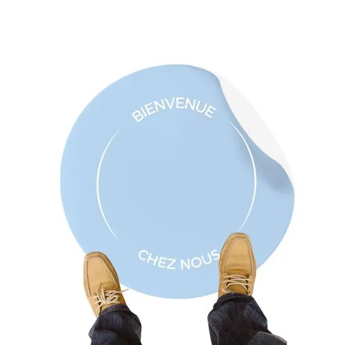 Sticker de sol mat ROND/CARRE repositionnable blanc - 100x100cm
