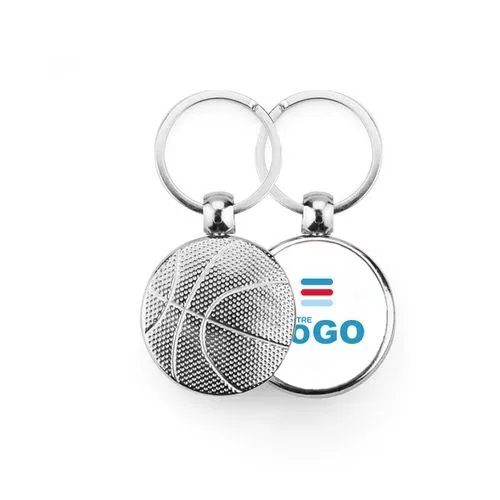 Porte-clé BALLON DE BASKET - Gris Argent