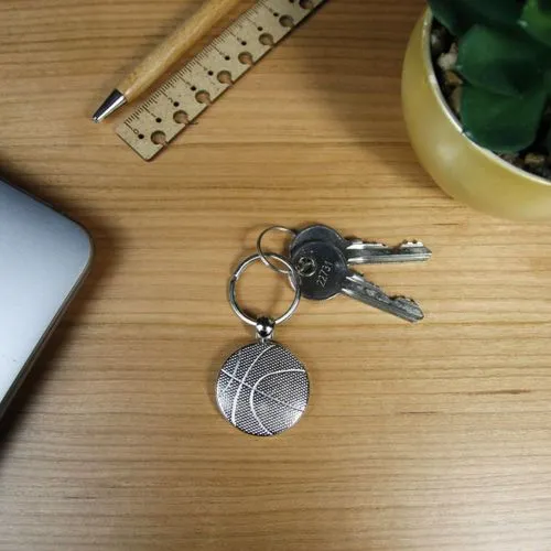 Porte-clé BALLON DE BASKET - Gris Argent