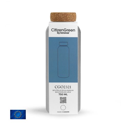 Bouteille Aluminium 750ml avec Bouchon Liège - Fabrication Européenne
