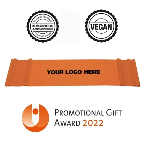 Bande de fitness orange (léger) - végan & en latex naturel - à partir de 400 pcs.