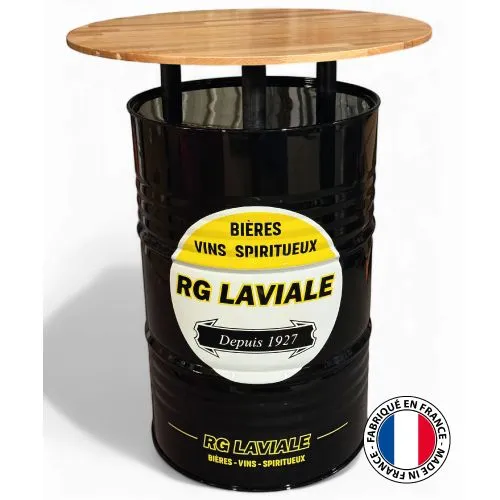 Salon Lounge Industriel Bidon Acier - 2 Fauteuils + Table Basse