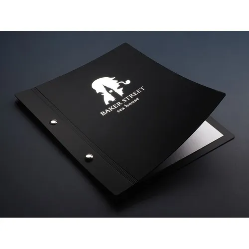 Couverture de menu personnalisable en cuir recyclé - Sérigraphie