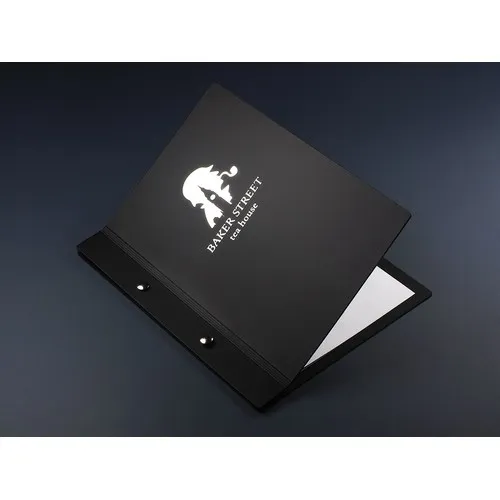 Couverture de menu personnalisable en cuir recyclé - Sérigraphie