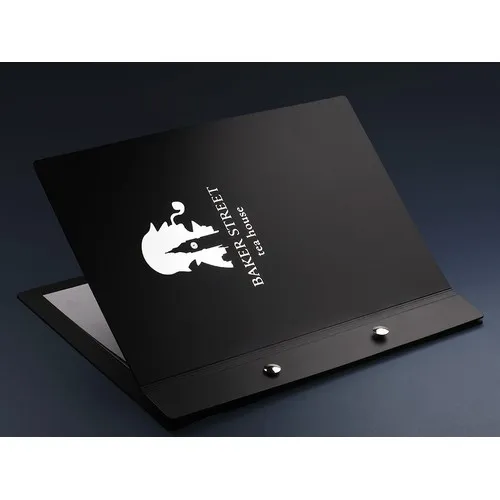 Couverture de menu personnalisable en cuir recyclé - Sérigraphie