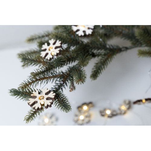 Guirlande Lumineuse Flocons en Bois Personnalisable - 20 LED