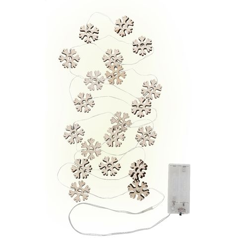 Guirlande Lumineuse Flocons en Bois Personnalisable - 20 LED