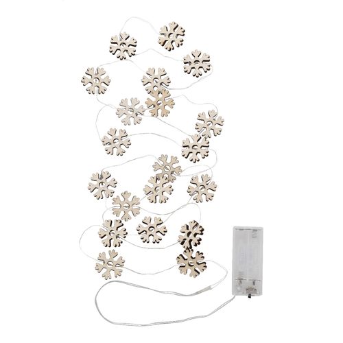 Guirlande Lumineuse Flocons en Bois Personnalisable - 20 LED