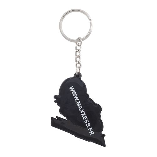 Porte-clés PVC 3D personnalisé - Relief souple fond plat